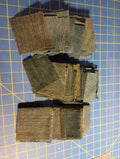 Hand cut denim squares